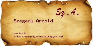 Szegedy Arnold névjegykártya